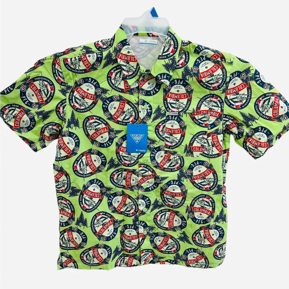 Columbia Men’s PFG Trollers Best MarlinVented Fishing Shirt Short Sleeve Size M